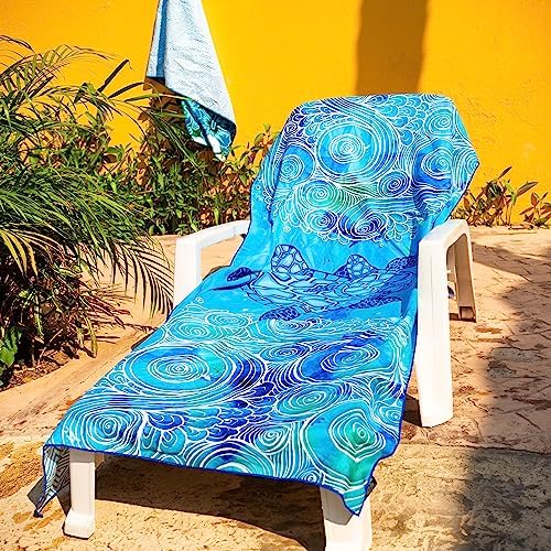 Elite Trend Microfiber Beach Towel for Adults with Bag - Extra Large 78x35 inch Lightweight Sand Free Quick Dry Towel for Travel, Swimming, Yoga, Camping (Sea Turtle)