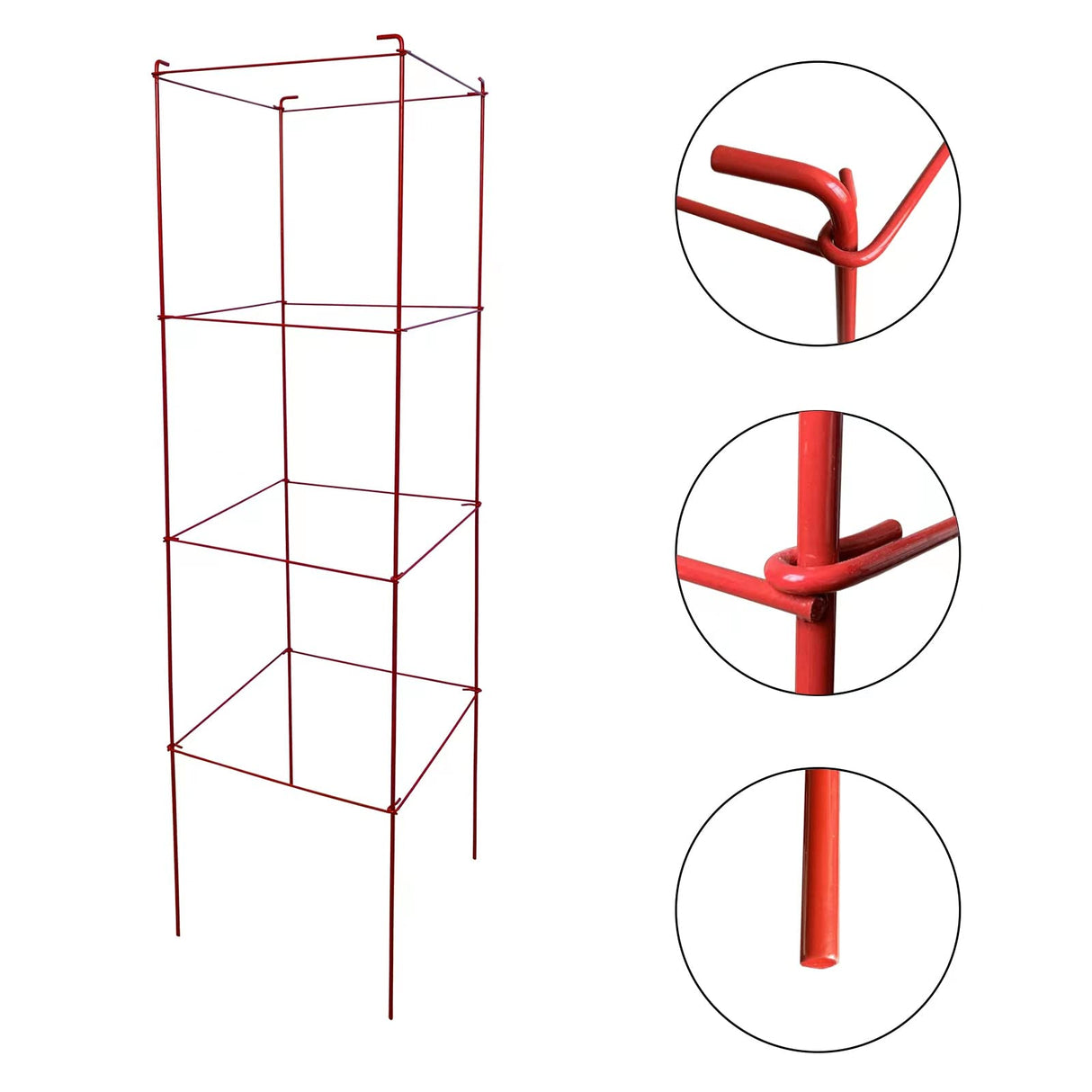 Thealyn Tomato Cages 6 Packs 46 Inch (H) Plant Stand with 164 Ft Twist Ties