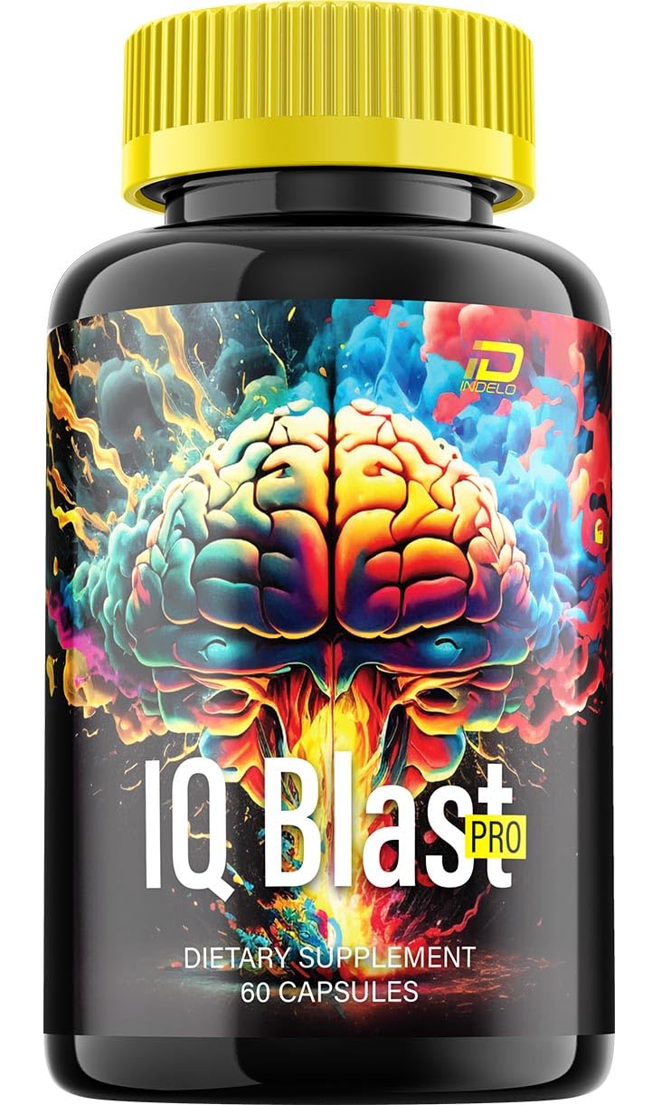 IQ Blast Pro Brain Supplement Capsules – IQBlast Pro All-Natural Maximum Strength Formula for Enhanced Memory and Focus Pills, IQ BlastPro Support and Reviews (1 Pack – 60 Capsules)