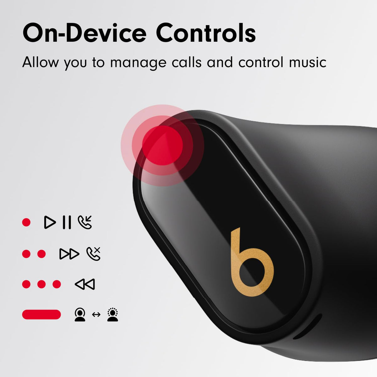 Beats Studio Buds + | True Wireless Noise Cancelling Earbuds, Enhanced Apple & Android Compatibility, Built-in Microphone, Sweat Resistant Bluetooth Headphones, Spatial Audio - Black/Gold