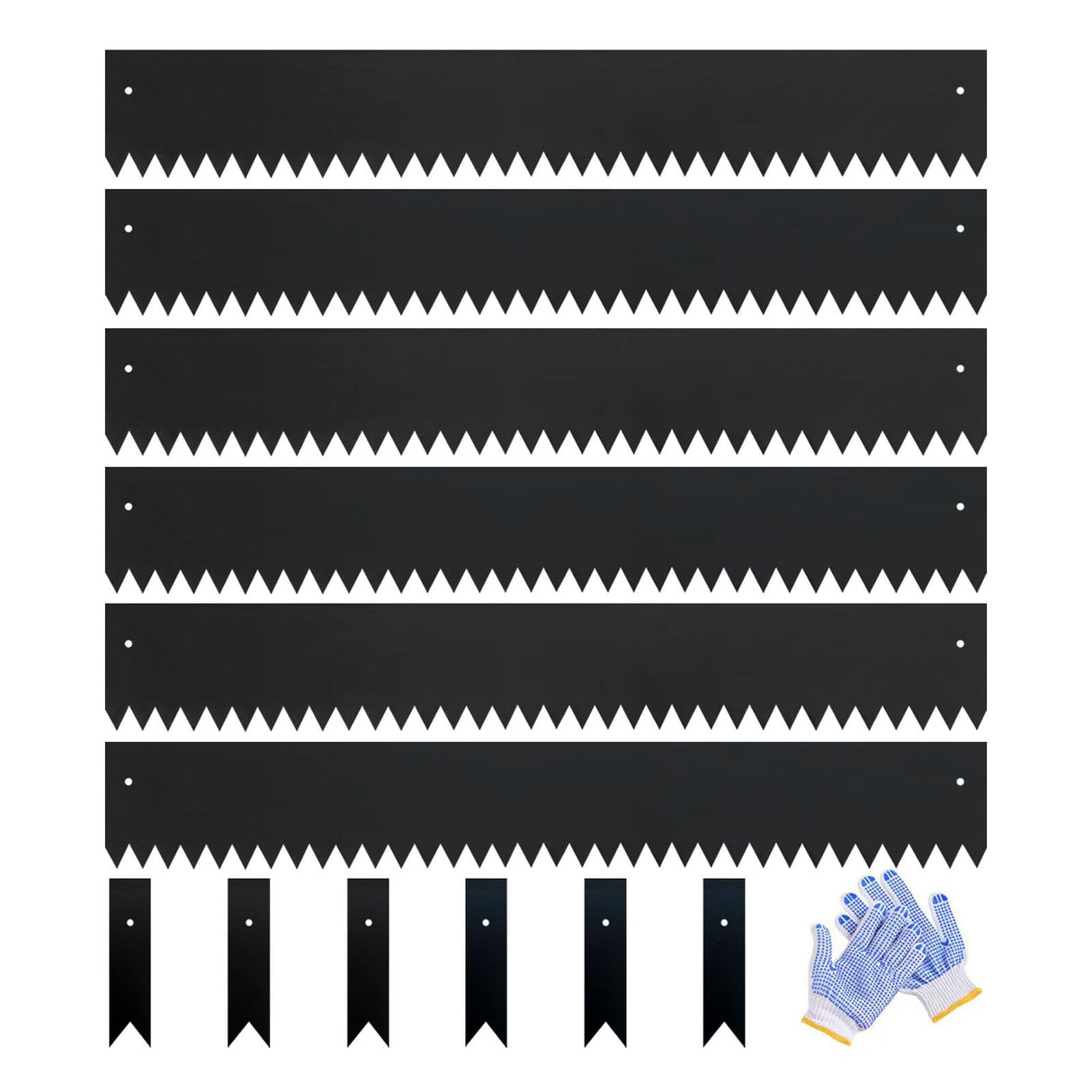 GZGNEEVL Metal Landscape Edging 6" H x 40" L, Galvanized Steel, Black