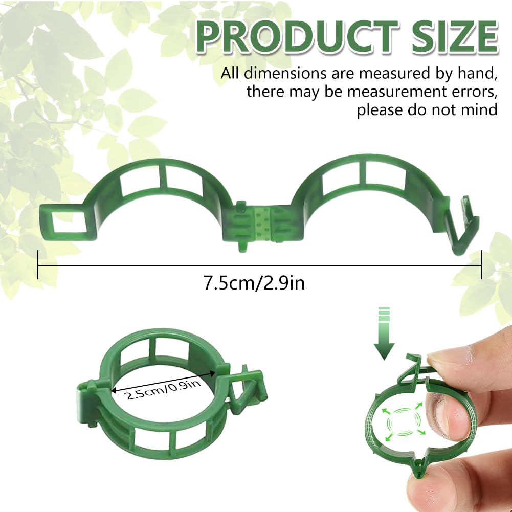 Plant Support Clips, Reusable Plant Clips for Securing Plants (50, Green)