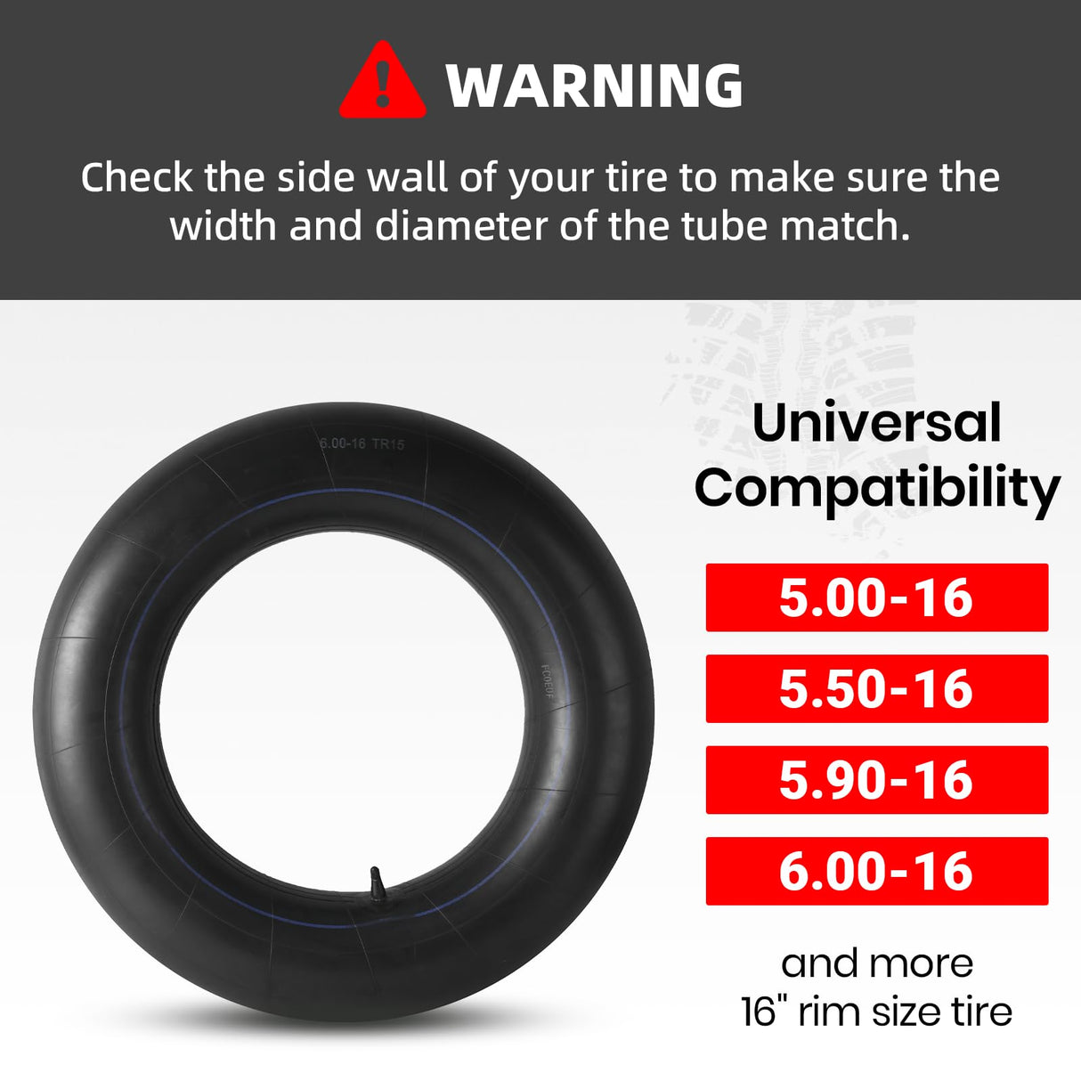 AR-PRO Replacement 6.00-16 Heavy-Duty Inner Tubes for Tractor, Trailer, Truck and More 600-16 Tires - with TR15 Valve Stems - Made from Durable Butyl Rubber