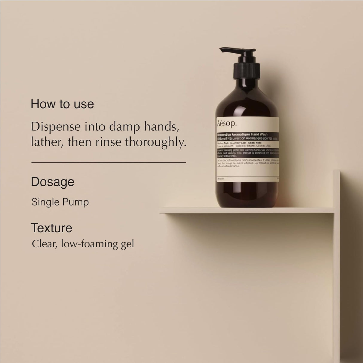 Aesop Resurrection Duet | Hand Wash & Hand Balm | Gentle Cleanse, Soften Hard-Working Hands | 16.9 oz / 500mL