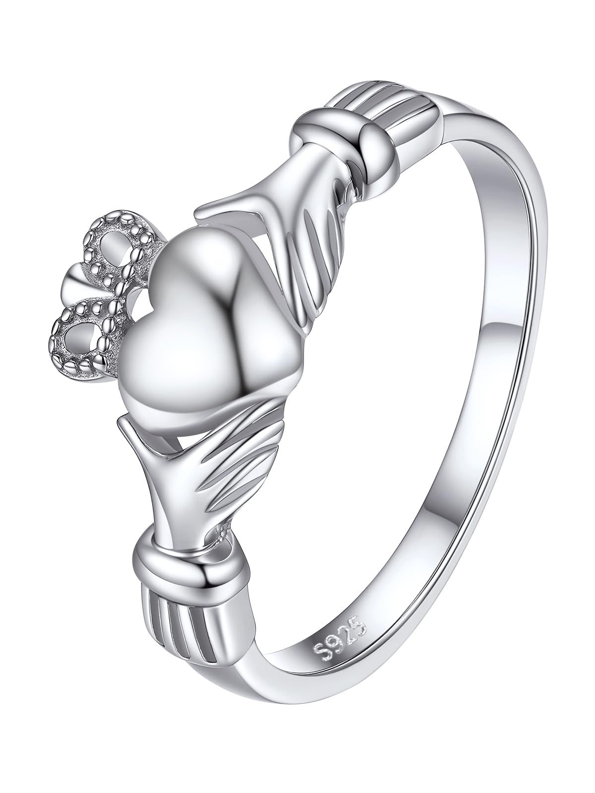 PROSILVER Irish Claddagh Rings, 925 Sterling Silver Promise Ring, Size 8