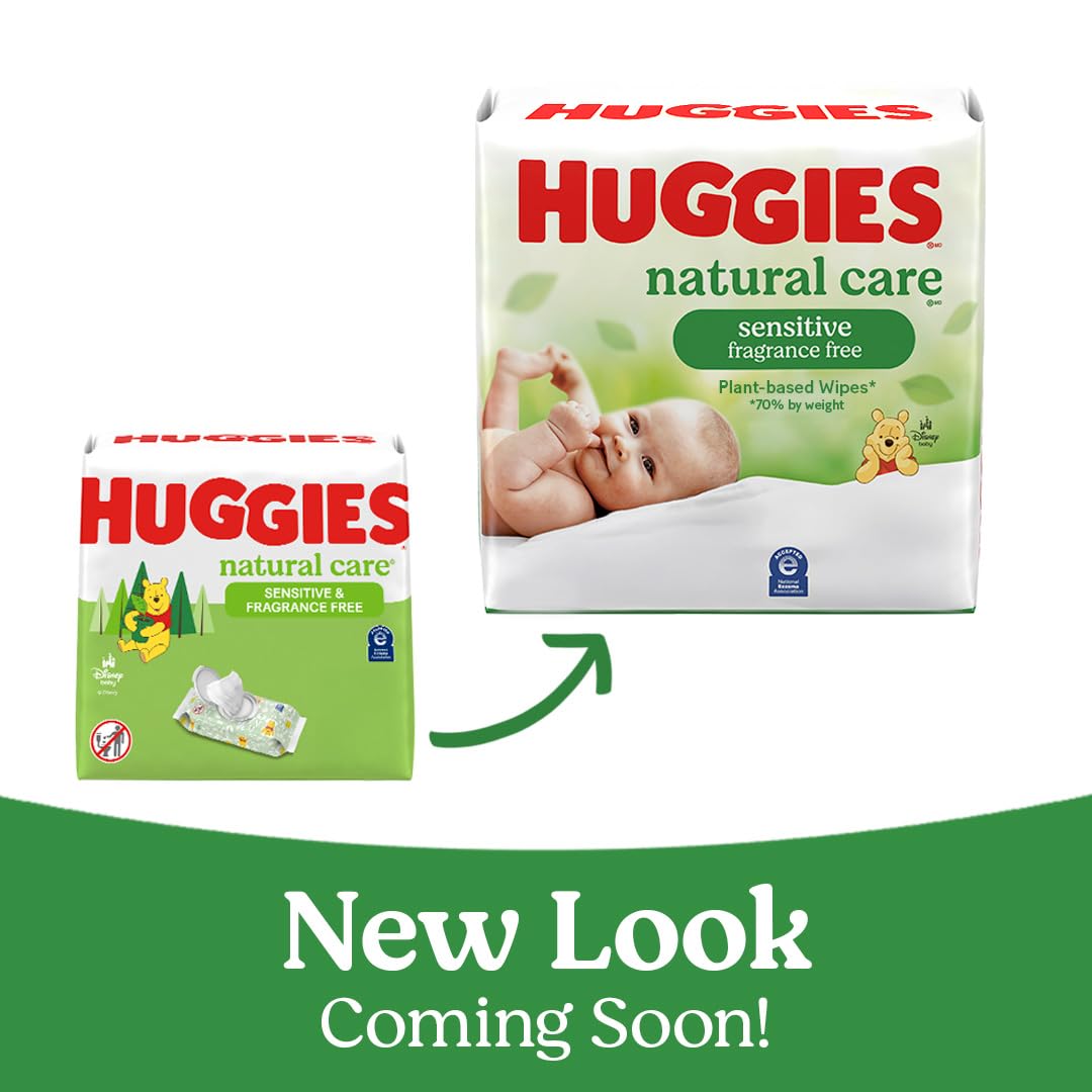 Huggies Natural Care Sensitive Baby Wipes, Unscented, Hypoallergenic, 99% Purified Water, 15 Flip-Top Packs (960 Wipes Total)