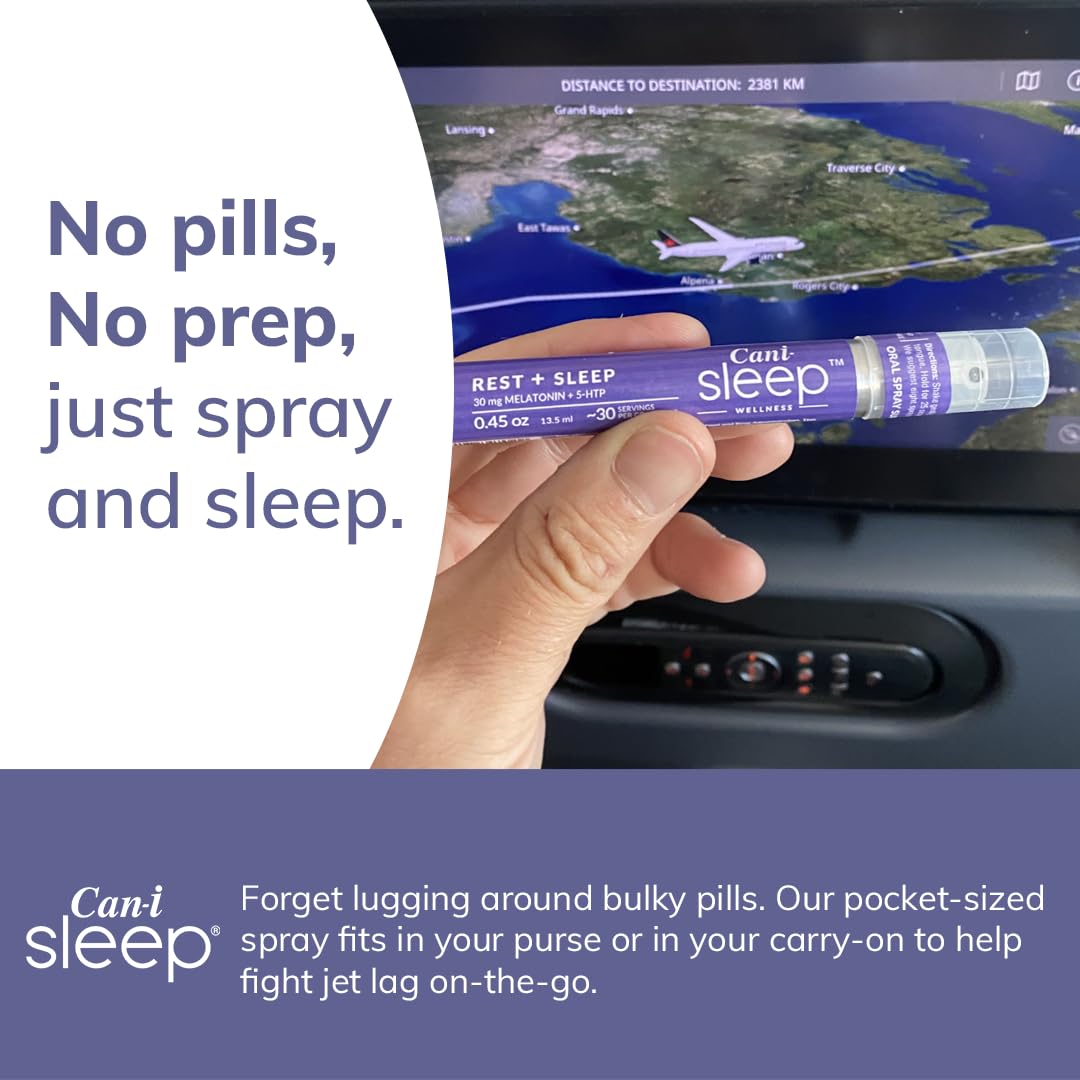 Can-i Sleep Aid Spray for Adults – Fast-Acting Sleep Spray for Shift Workers & Night Shifts – Fall Asleep Fast & Stay Asleep – Melatonin Spray with GABA & 5-HTP – No Grogginess – 90 Servings (3 Pack)