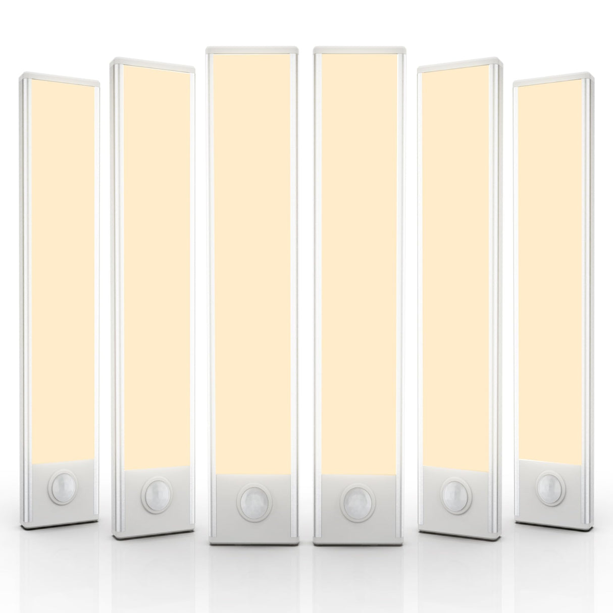 6 Pack Under Cabinet Lighting Wireless, 40 LED Rechargeable Battery Motion Sensor Light Indoor, Stick On Magnetic Closet Lights, Under Counter Lights for Kitchen, Stairs, Warm 10 in