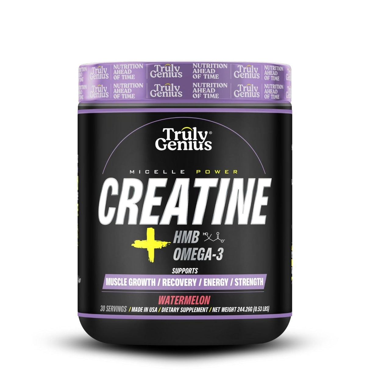Creatine Monohydrate Powder - Omega 3, HMB, Watermelon Flavor - High Absorption for Men & Women - Supports Energy & Muscle Repair - Founded by James Rodriguez - 30 Servings.
