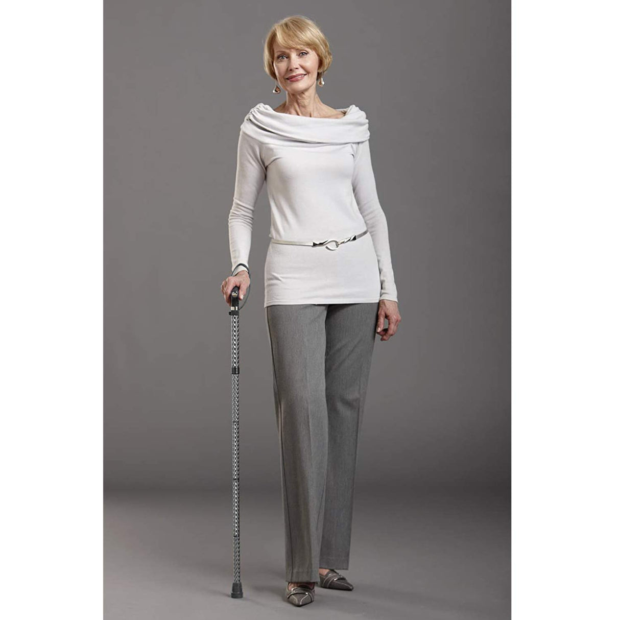 Switch Sticks Walking Cane for Men or Women, Foldable and Adjustable from 32-37 Inches, FSA and HSA Eligible, Engraved Graphite