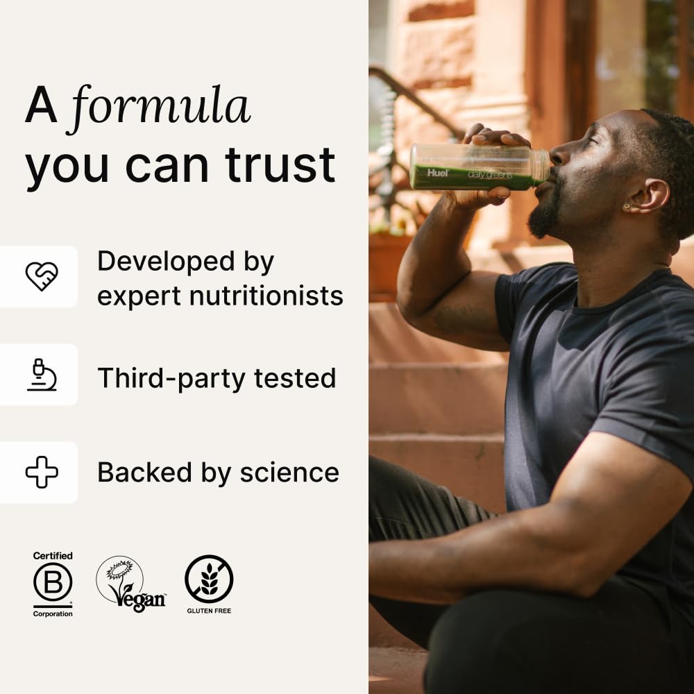 Huel Daily Greens | Superfood Greens Powder | 91 Vitamins, Minerals, and Wholefood-Sourced Ingredients | Adaptogens, Antioxidants, Gut-Friendly Probiotics | 30 Servings