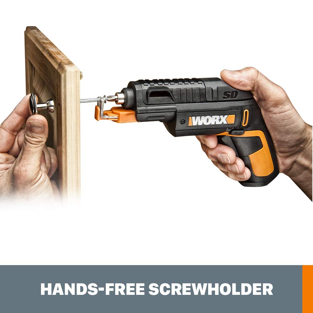 Worx 4V Electric Screwdriver, Rechargeable Cordless Power Screwdriver Set with 6 Bits, Screw Holder, Charger - WX255L