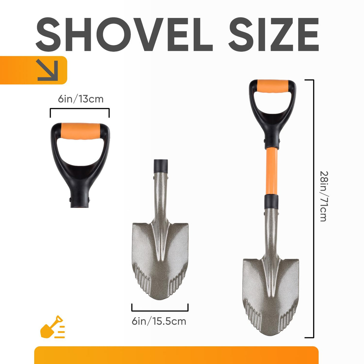 28 inches Small Shovel Garden Shovel with D-Handle