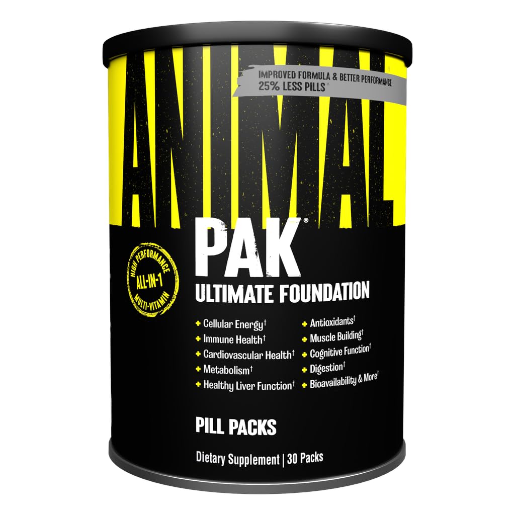 Animal Pak - Convenient Multivitamin for Men & Women Daily All-in-One Vitamin & Supplement Pack - Zinc, Vitamins C, B, D, Amino Acids, and Immune Support - Sports Nutrition Performance - 30 Count