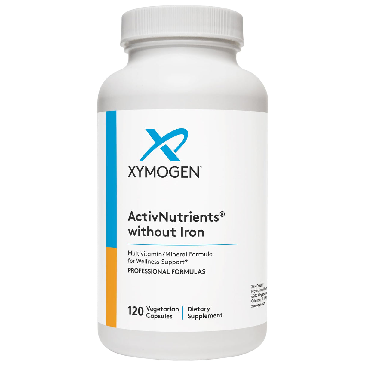 XYMOGEN ActivNutrients Without Iron - Multivitamin Multimineral for Wellness, Immune, Energy and Mood Support - Chelated Minerals + Active B Vitamins with Folate (120 Capsules)