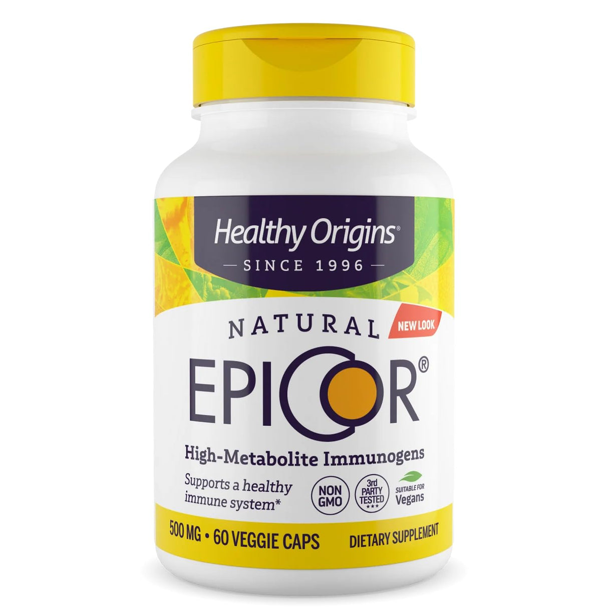 Healthy Origins EpiCor 500 mg (Immune Support, Non-GMO, Gluten Free), 60 Veggie Capsules