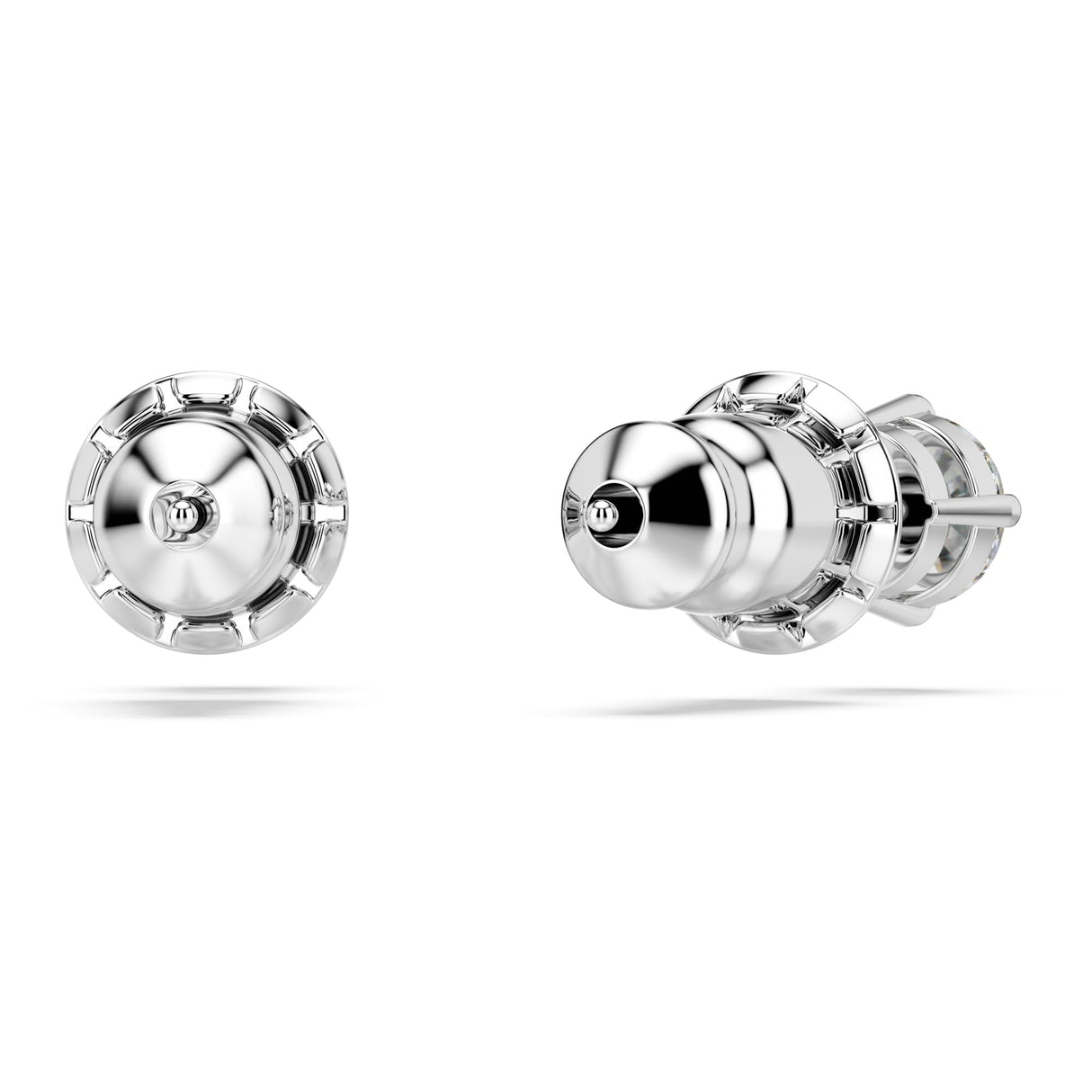 SWAROVSKI Attract Pierced Stud Earrings, Round-Cut Clear Crystals on Rhodium Finish Setting, Part of the Swarovski Attract Collection