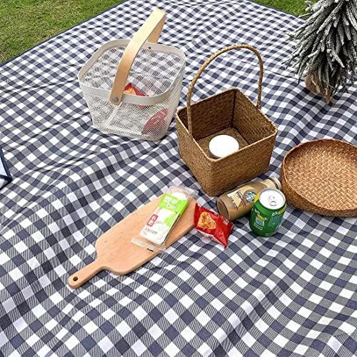 Extra Large Picnic Blanket Beach Blankets, Outdoor Foldable Waterproof Sand Mat for Beach Camping Hiking Travel Family Concerts Grass Park Music Festival Lawn Mats (Dark Blue, 80x80inch)