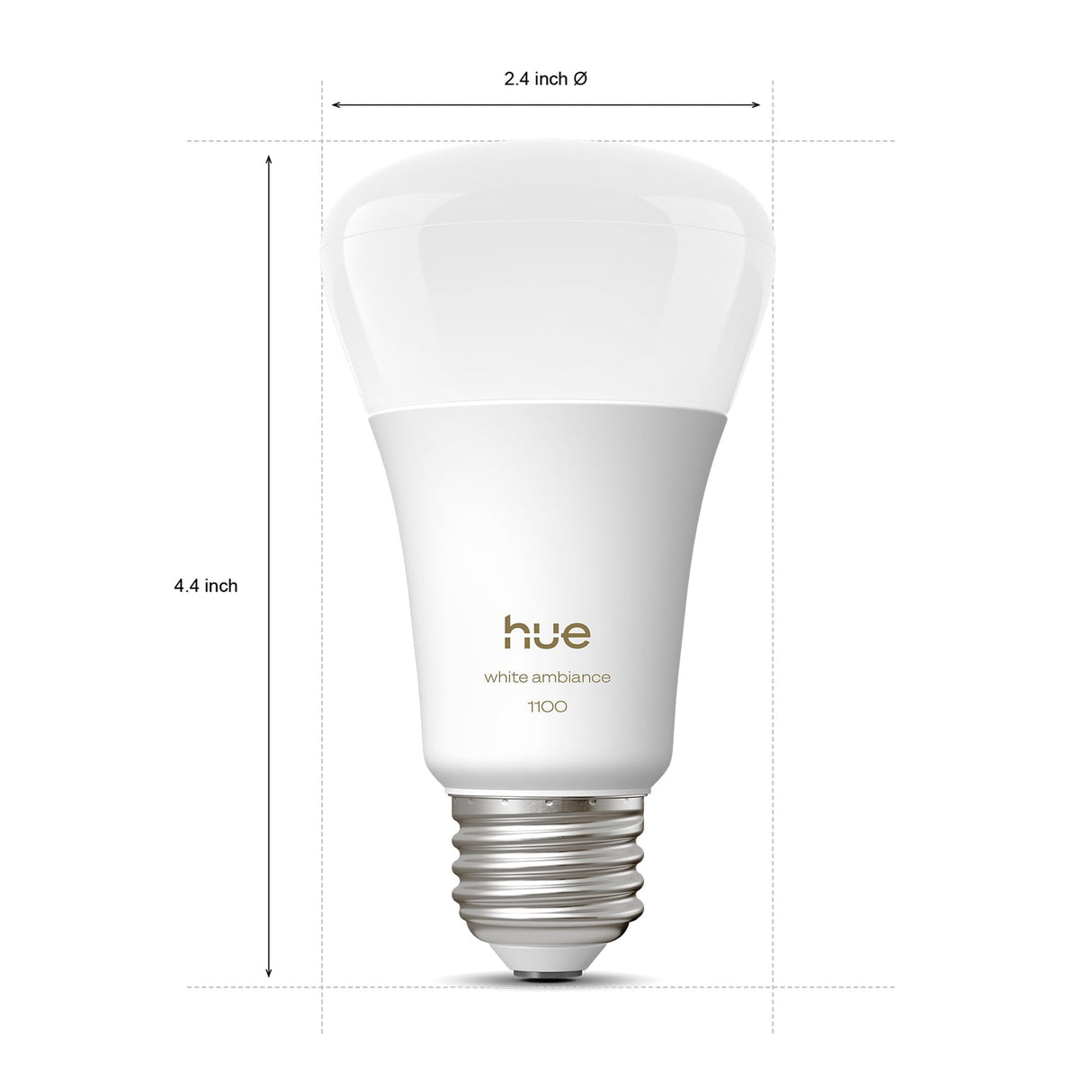 Philips Hue Smart LED A19 Bulb 2-Pack, White Ambiance, E26 Base, 9.5W, Full Spectrum Light 1000K-20000K, 1100 Lumens, Dimmable LED Bulbs, Works with Alexa, Google, and Apple Home