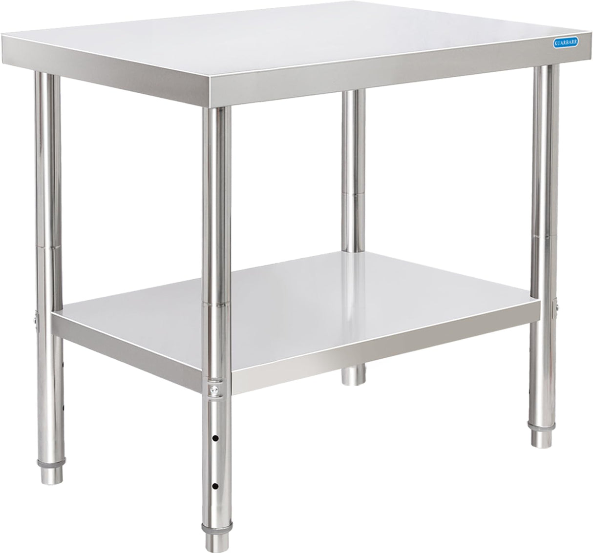 KUARBARR Stainless Steel Table for Prep & Work with Undershelf 24 x 30 Inches NSF Metal Commercial Kitchen Prep Table with Adjustable Under Shelf Worktable for Restaurant Home Outdoor