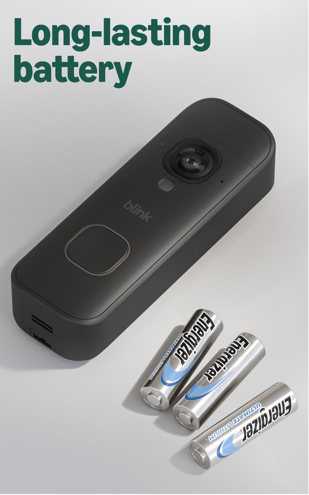 Blink Battery Doorbell 2K+ (newest model) — Wireless video doorbell, 2K resolution, enhanced audio. Required Sync Module not included – Add-On (Black)