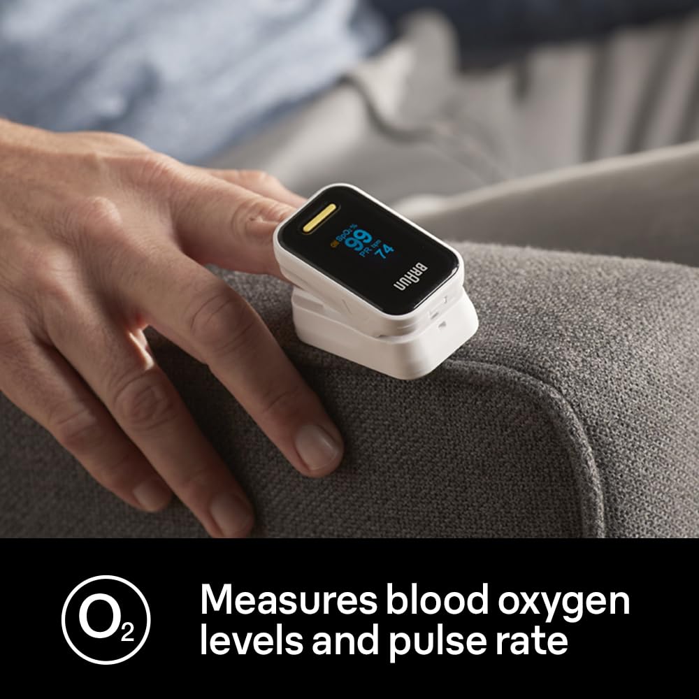 Braun Pulse Oximeter 1 - Accurate Blood Oxygen Finger Monitor - Easy-to-use at Home - For COPD, Pneumonia, Sleep Apnea Sufferers - Great for Athletes- YK-81CEU