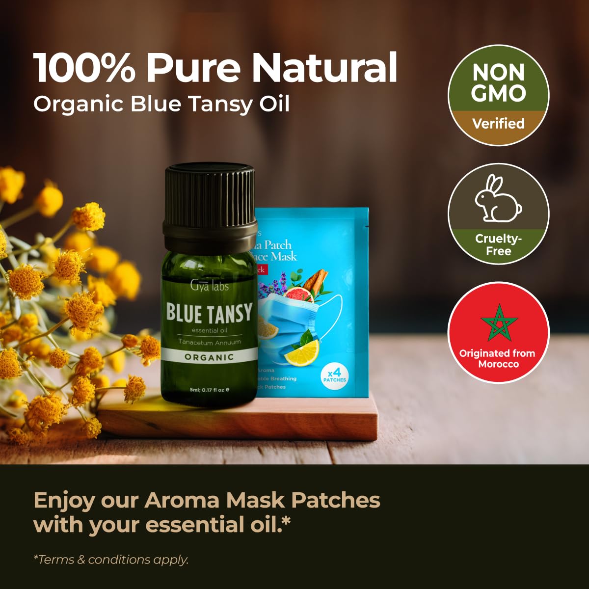 Gya Labs Blue Tansy Essential Oils for Skin - 100% Pure Natural Organic Blue Tansy Oil for Face, Diffuser, Candle Making (0.17 Fl Oz)