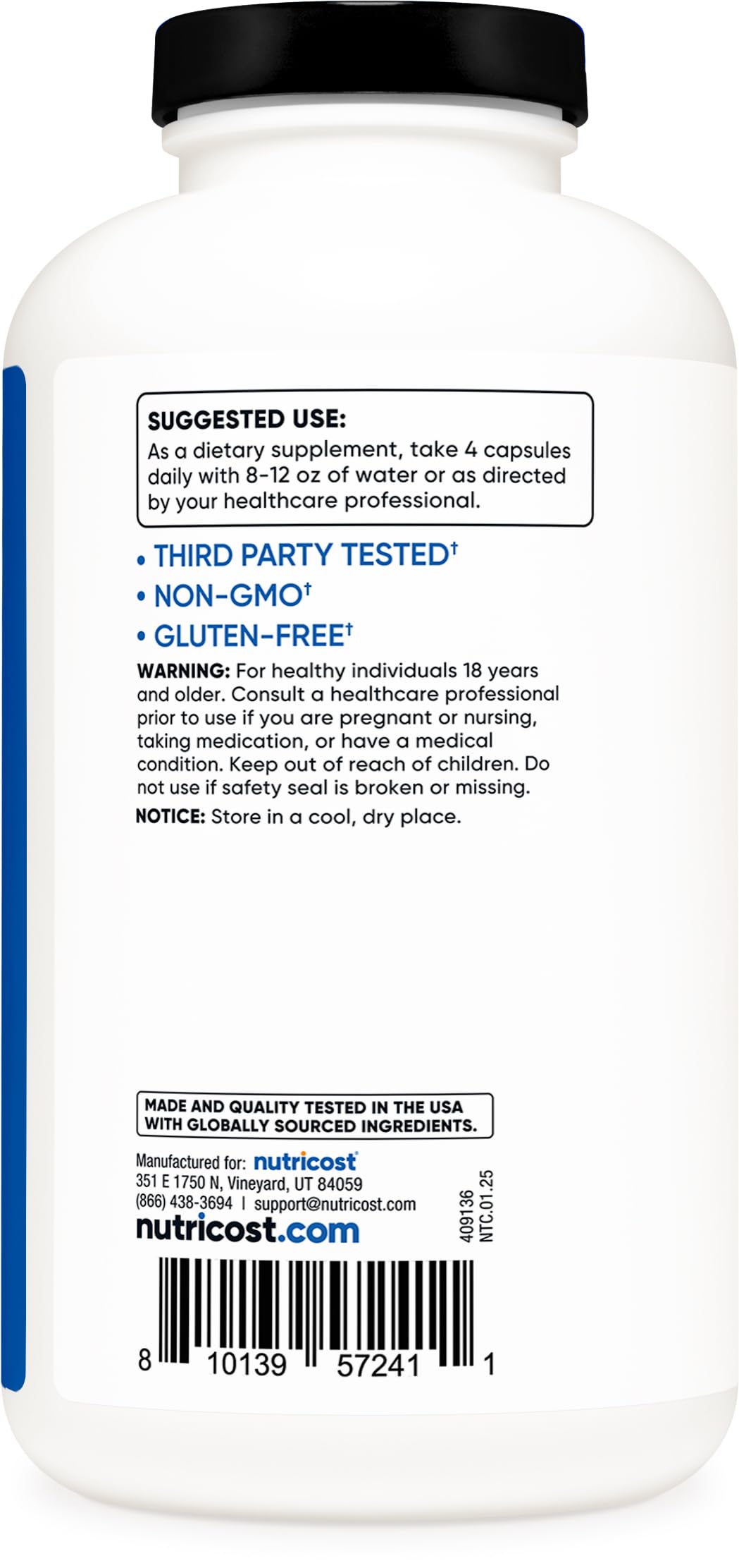 Nutricost Micronized Creatine Monohydrate 3,000mg 500 Capsules, 125 Servings, 750mg of Creatine Monohydrate Per Capsule (Pack of 2)
