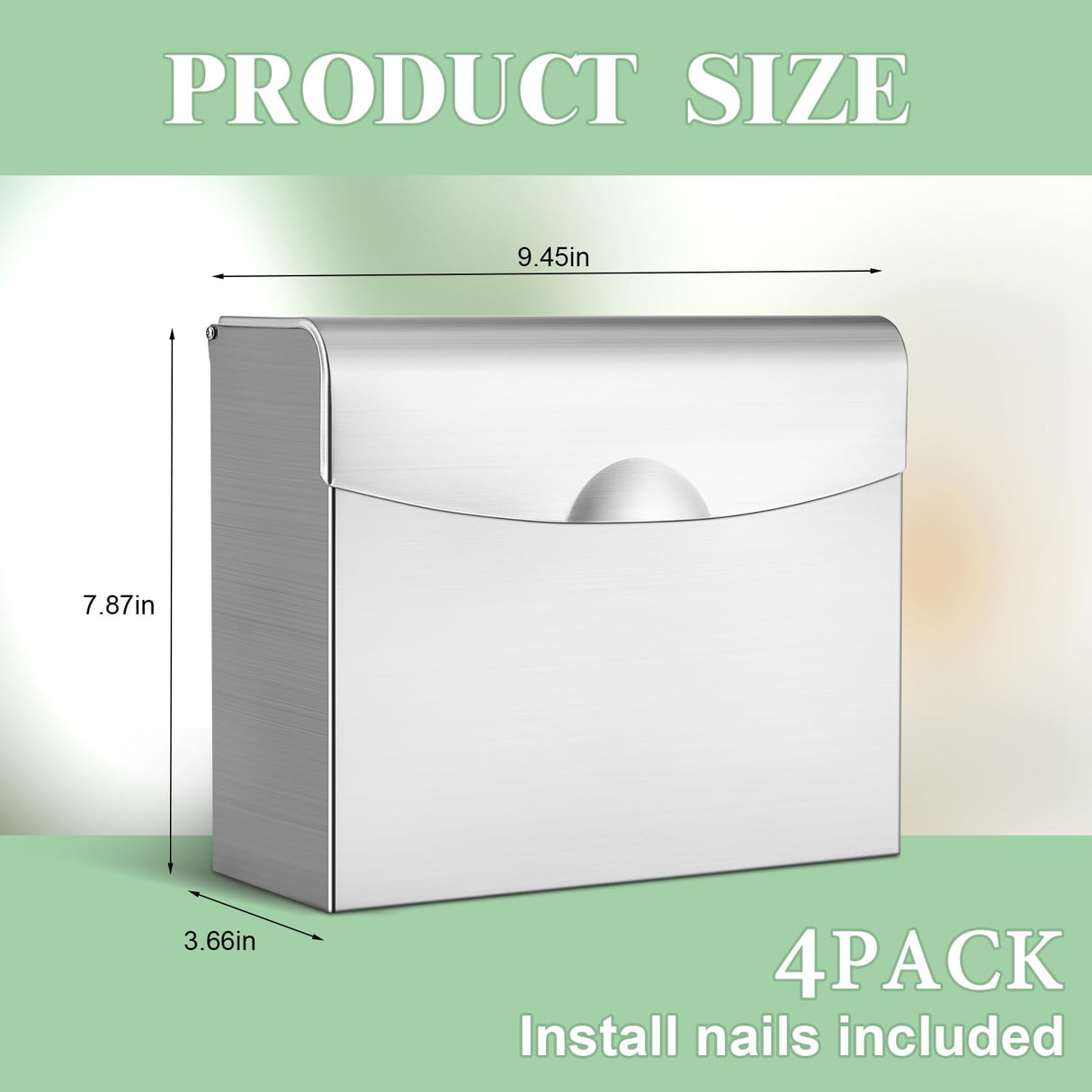 Tioncy 4 Pcs Sanitary Napkin Disposal Receptacle Stainless Steel Sanitary Napkin Receptacle Wall Mounted Tampon Disposal Bin Waste Tampon Holder Feminine Hygiene Container (Silvery White)