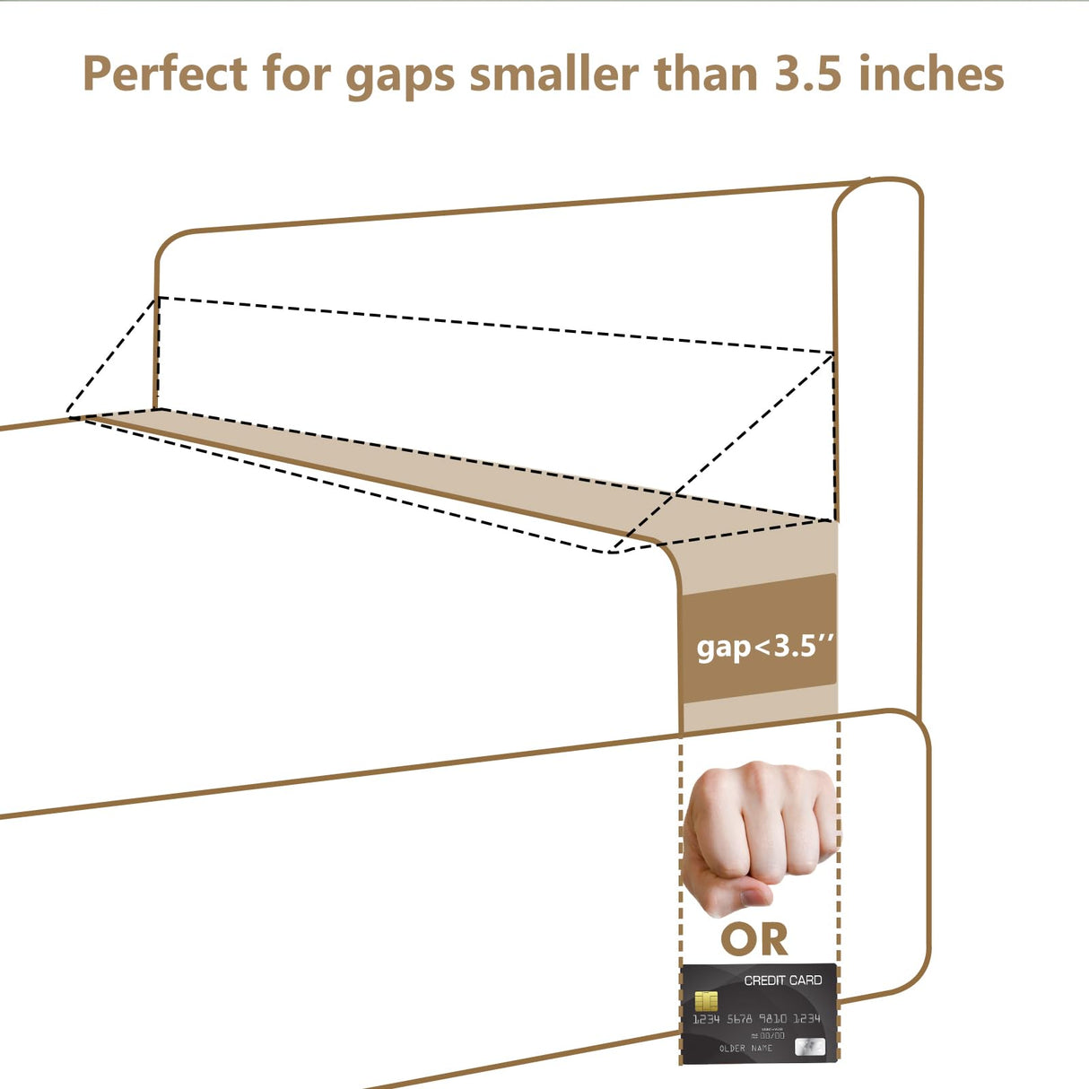 Vekkia King Bed Wedge Pillow for Headboard/Wedge Pillow Headboard/Bed Gap Filler/Headboard Pillow,Pillow Wedge for Headboard Gap0-3.5",Stop Loosing Your Pillows,Phone&Glasses(White 76"x6.5"x4.5")