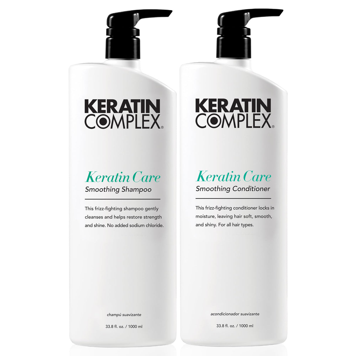 Keratin Complex - Keratin Care Smoothing Shampoo & Conditioner Duo - 33.8 fl oz Each