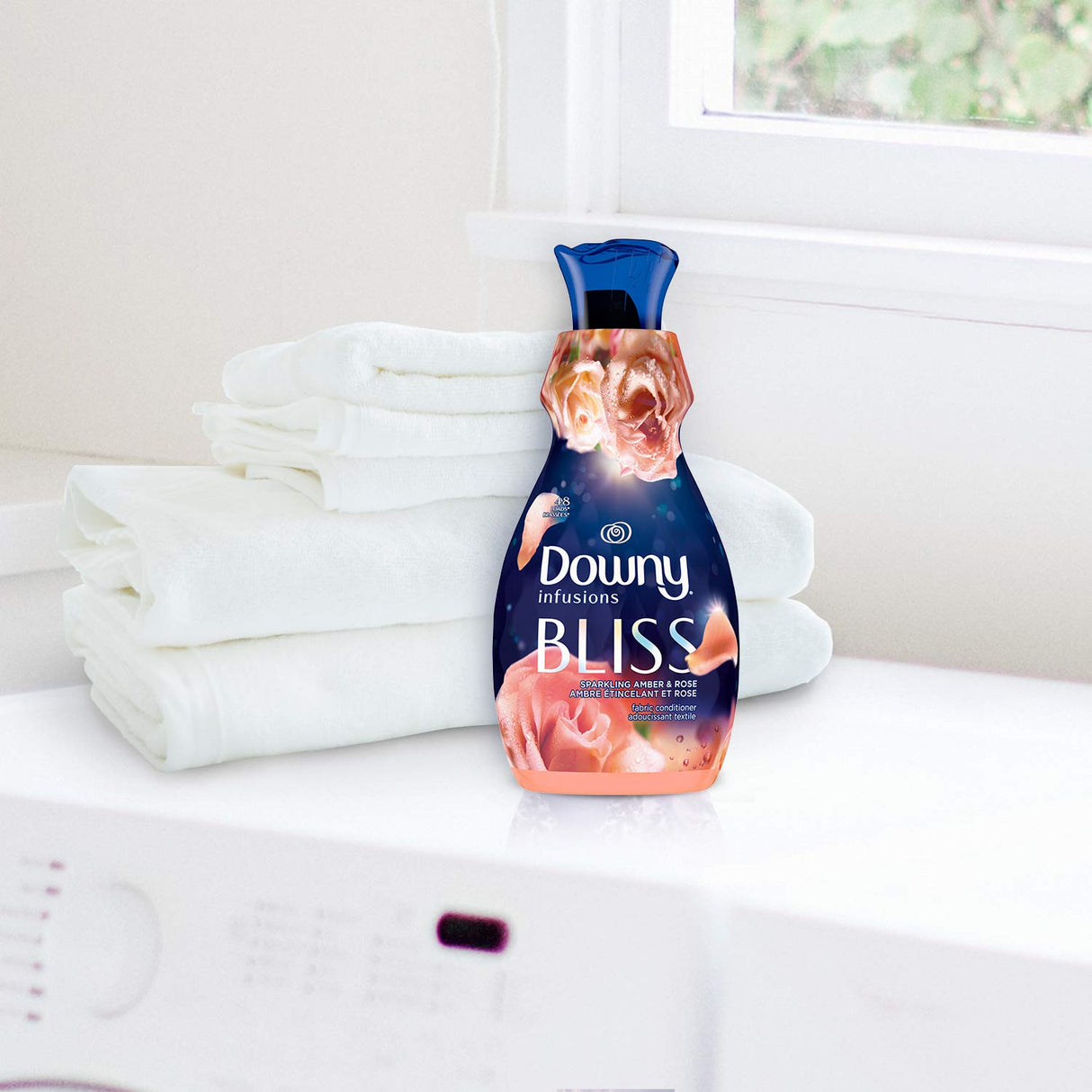 Downy Infusions Liquid Fabric Softener, Bliss, Sparkling Amber & Rose, 32 fl oz