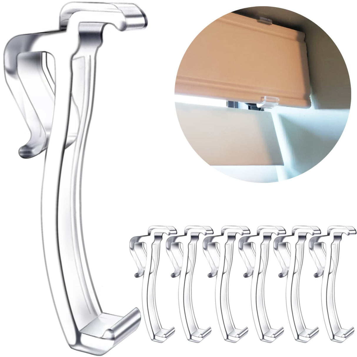 2.5 Inch Valance Clips, Clear Window Blind Clip for Horizontal Blinds, Fits 2.5 Inch Valance (6 PCS)