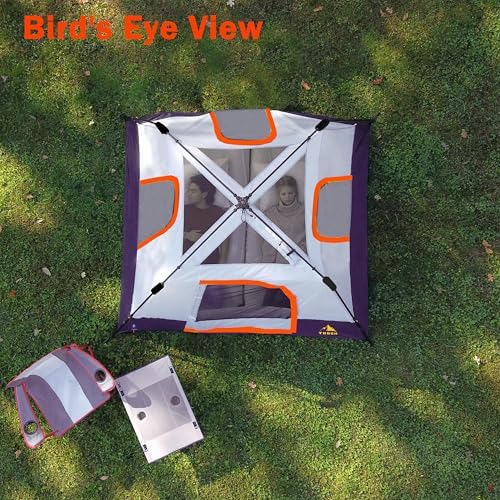 3/4 Person/6 Person Camping Tent Fast Cabin Tent with Instant Setup Tent, Weatherproof Tent Easy Quick Set Up & Pop Up in 60 Seconds with Rainfly Backpack for Family Camping,Upgraded Ventilation
