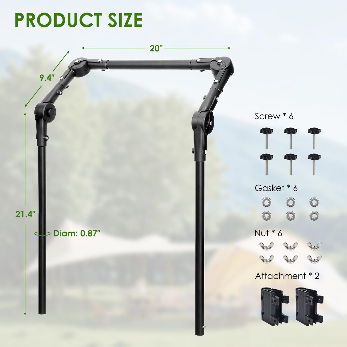 Adjustable Wagon Push Handle Attachment Fit for Round & Square Frame Wagons