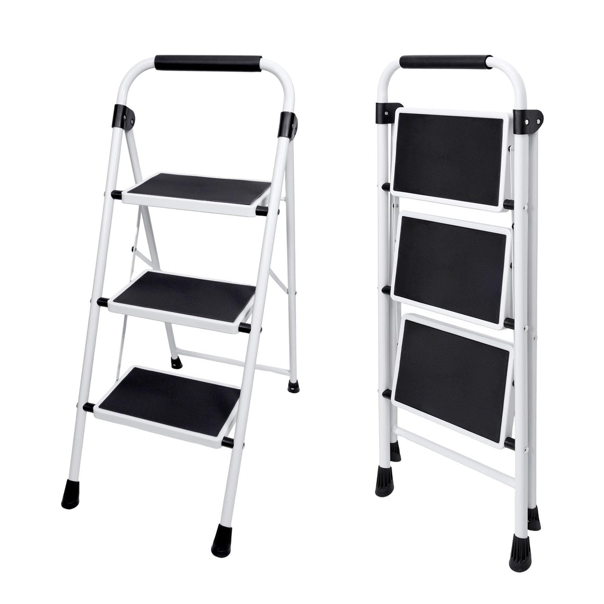 Sweetcrispy 3 Step Ladder, 330lbs Folding Step Stool with Anti-Slip Pedal