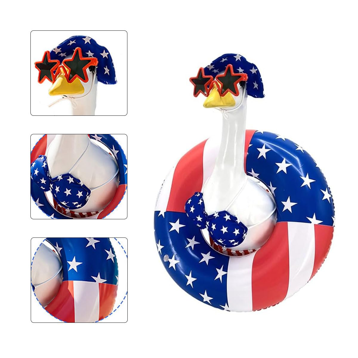 4th of July Patriotic Porch Goose Outfits,Patriotic Porch Goose Outfits for 23" Lawn Statue,Independence Day Goose Clothes for USA 250th Anniversary Outdoor Patio Yard Lawn Garden Decoration (D)