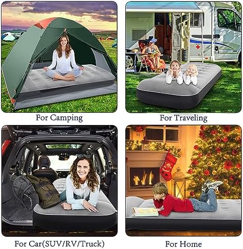 SAYGOGO Camping Air Mattress Travel Bed Sleeping Pad - Leak Proof Inflatable Mattress with Thickened Surface Built-in Pillow Air Bed for Home Camping SUV Truck RV Tent(Updated)