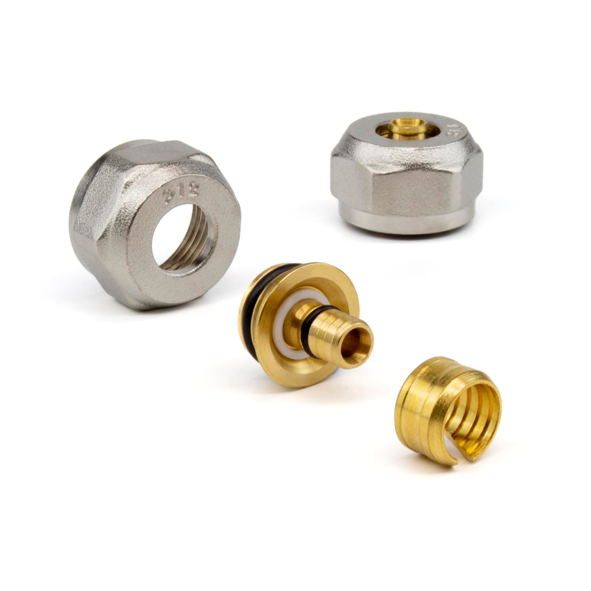 12mm x 1.6mm Underfloor Heating Eurocone Connector Pack of 2 Durable Brass Leak-Proof Adapter for Seamless Integration with All Heating Systems of 3/4 inch, Easy Installation Universal Compatibility