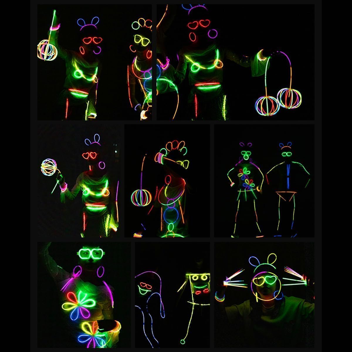 BUDI 467Pcs Glow Sticks Party Favors for Kid Adult Halloween Toys Bulk Pack