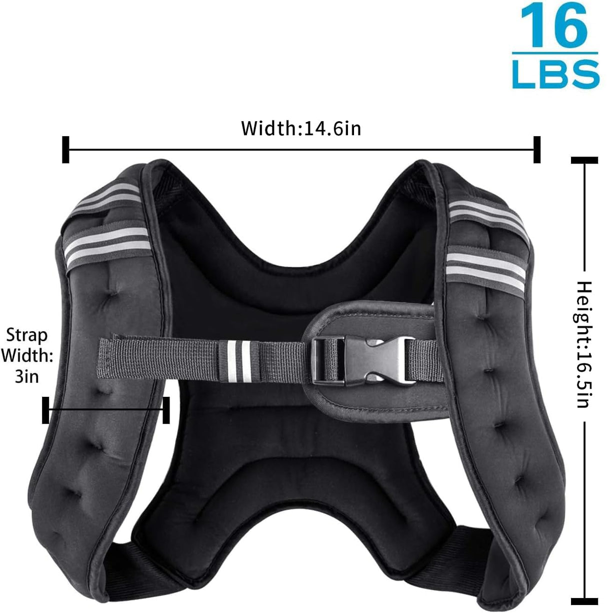 Henkelion Weighted Vest Weight Vest for Men Women Kids Weights Included, Body Weight Vests Adjustable for Running, Training Workout, Jogging, Walking - Black - 16 Lbs