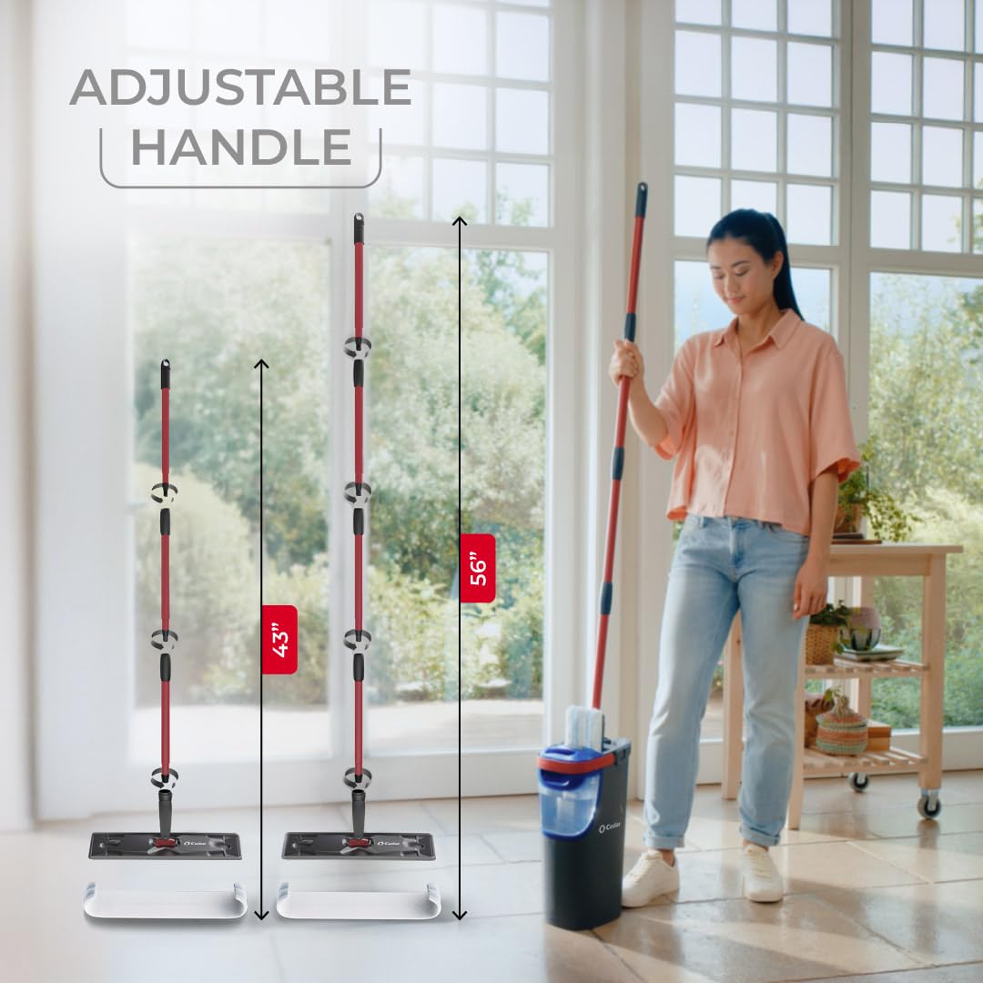 O-Cedar H2prO Flat Mop System | Quick Everyday Cleaning | Dual-Tank Fresh Water System | Machine Washable Reusable Microfiber Mop Pad | Safe on Hardwood, Tile & Vinyl Floors