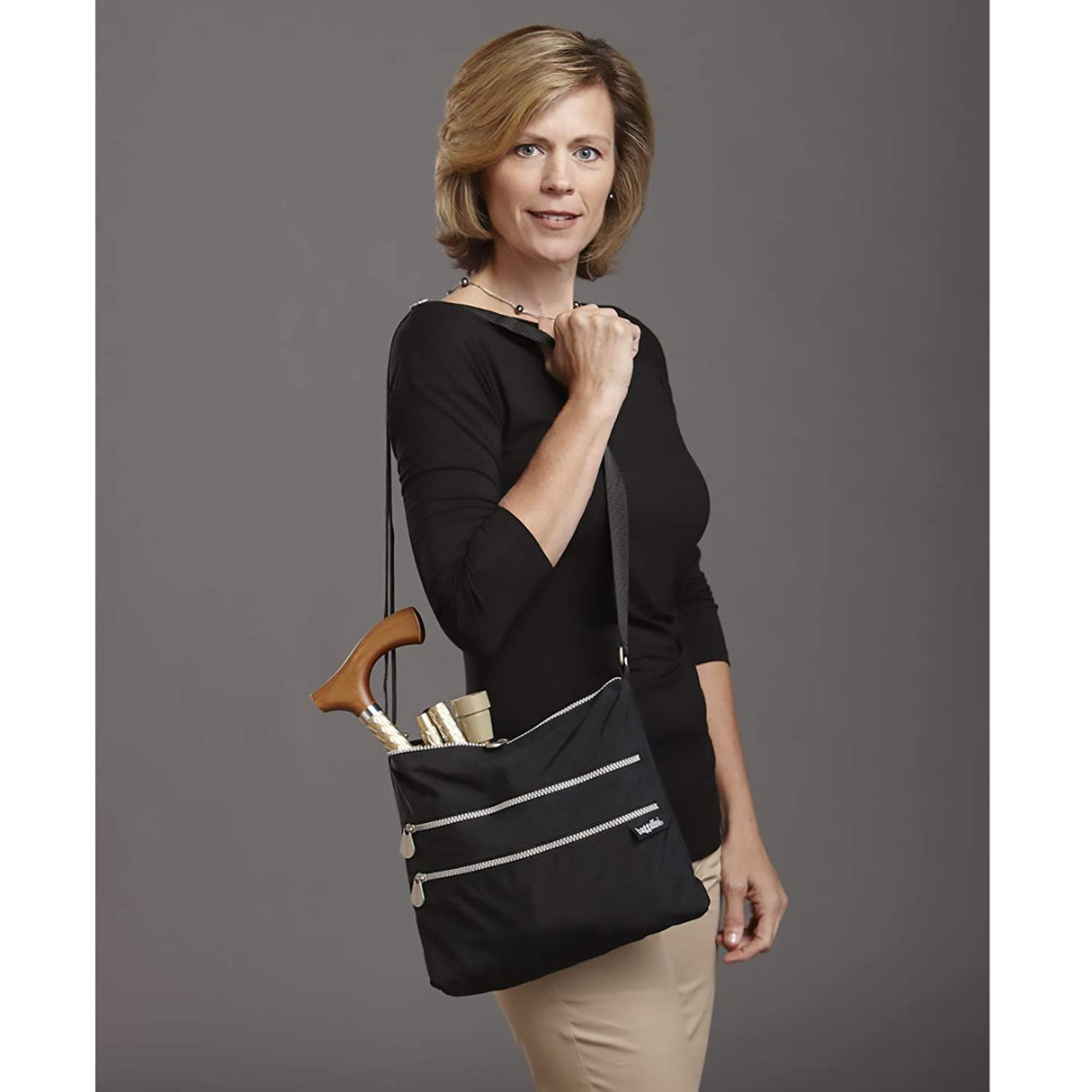 Switch Sticks Folding Walking Cane For Women & Men - Adjustable 32-37 In, Lightweight With Ergonomic Wood Handle, Slip-Resistant Rubber Tip Supports 264 Lbs - Canes For Women For Stability (FSA/HSA)