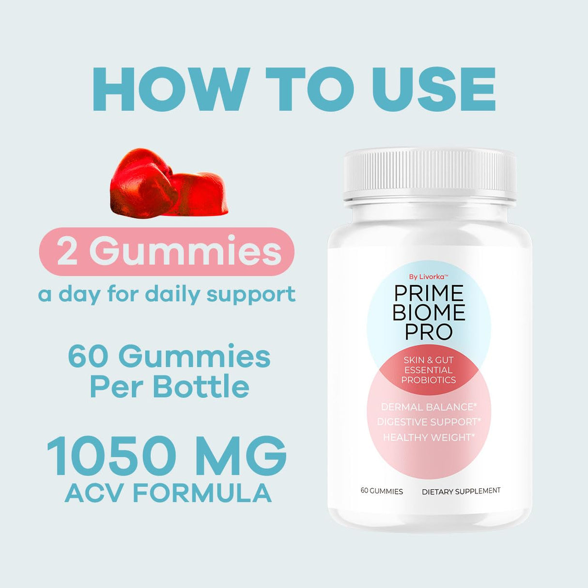 (3 Pack) Prime Biome Pro Gummies - Prime Biome Gummies Pro for Skin & Gut Support, Primebiome Pro Reviews - Supplement Gummy All Natural Vitamin Advanced Formula, 180 Gummies for 3 Months