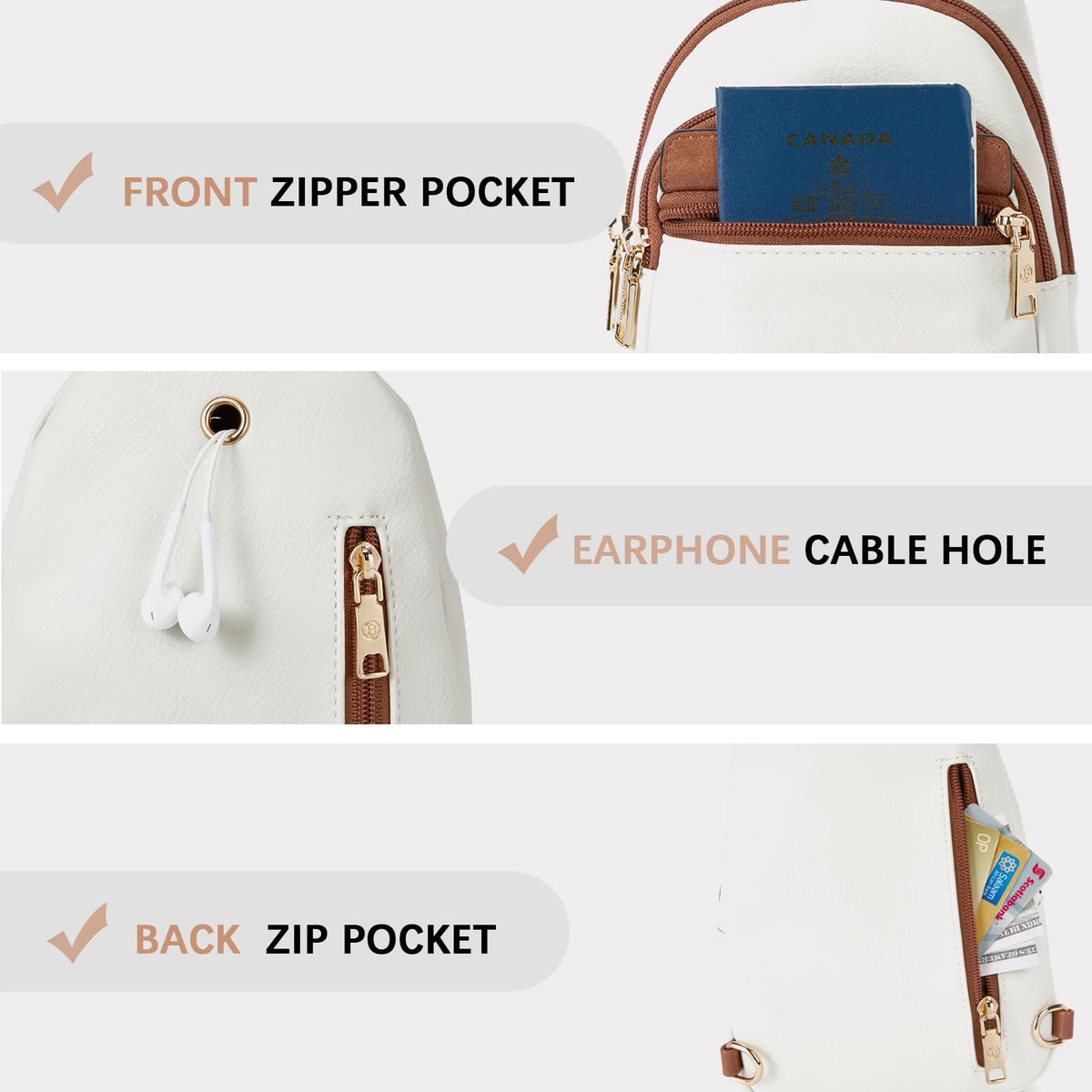 BOSTANTEN Sling Bag for Women Leather Crossbody Bags Fanny Pack for Travel