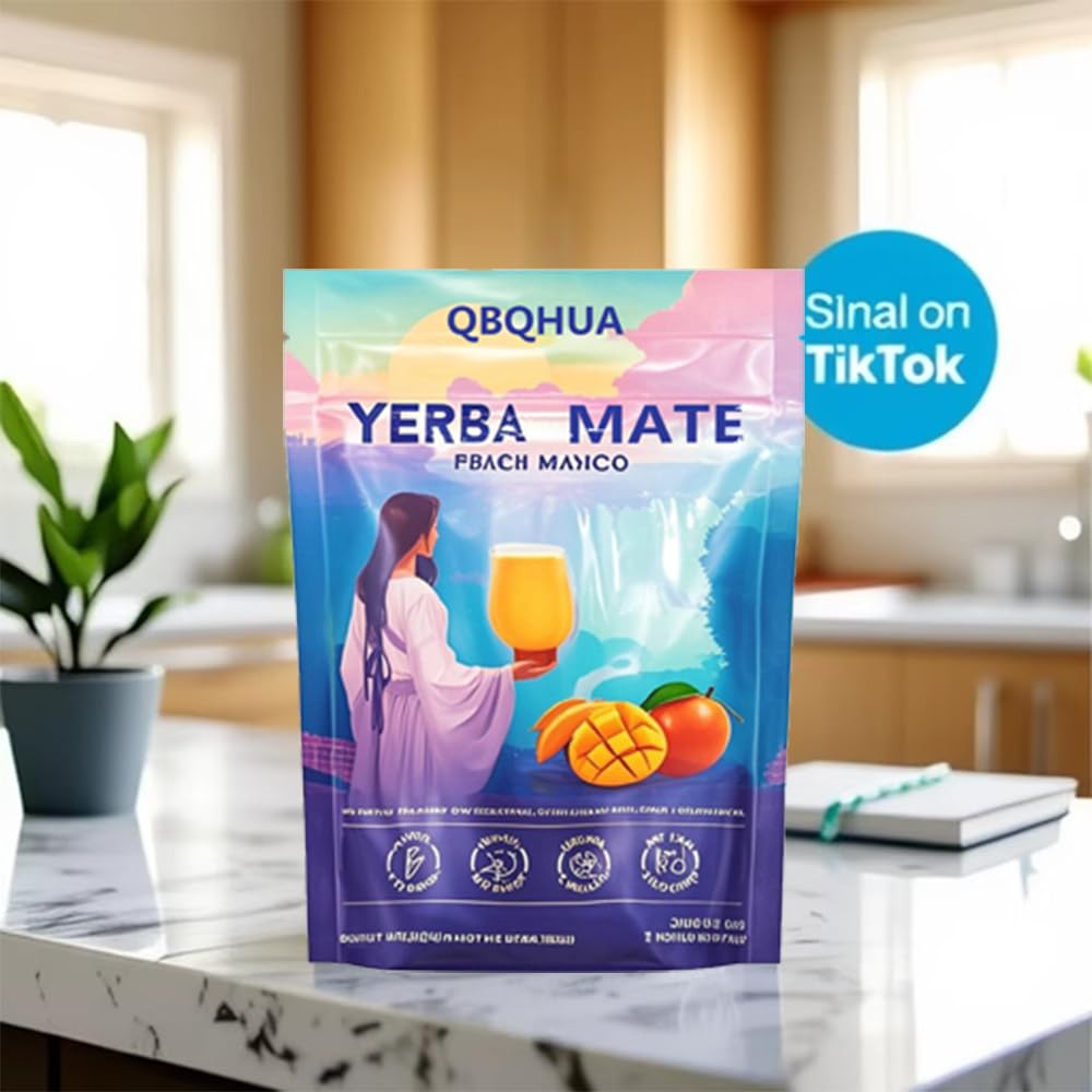 Yerba Mate Instant Tea Powder, Peach Mango Flavor, Sugar-Free, 30 Servings