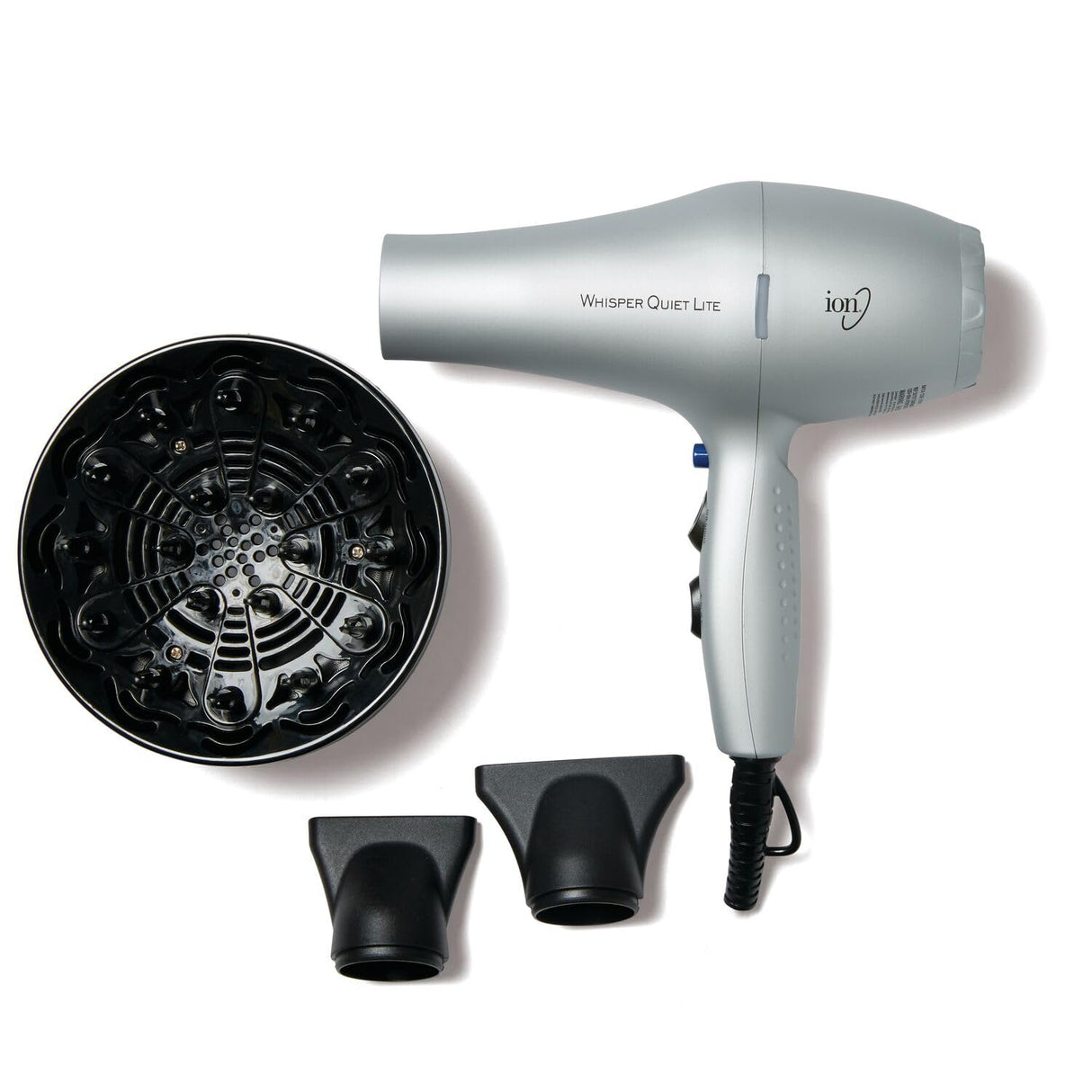 Ion Whisper Quiet Lite Ionic Ceramic Hair Dryer, 1875 Watts, Lightweight, Powerful, 4 Temperatures, 2 Speeds