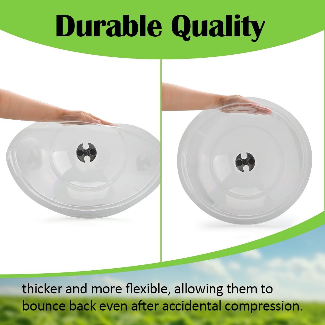 RooTrimmer 13 Inch Humidity Domes Garden Cloches for Plant Protection, Protectors from Animals, Garden Clear Plant Cover with Ventilation Holes 5 Pack