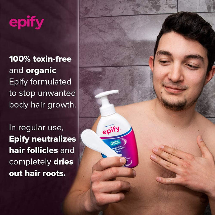 Epify Hair Removal Cream, Intimate Private Hair Removal Cream for Men and Women, Private Area, Pubic & Bikini Hair Removal Cream, Sensitive Skin, 8.45 Fl Oz