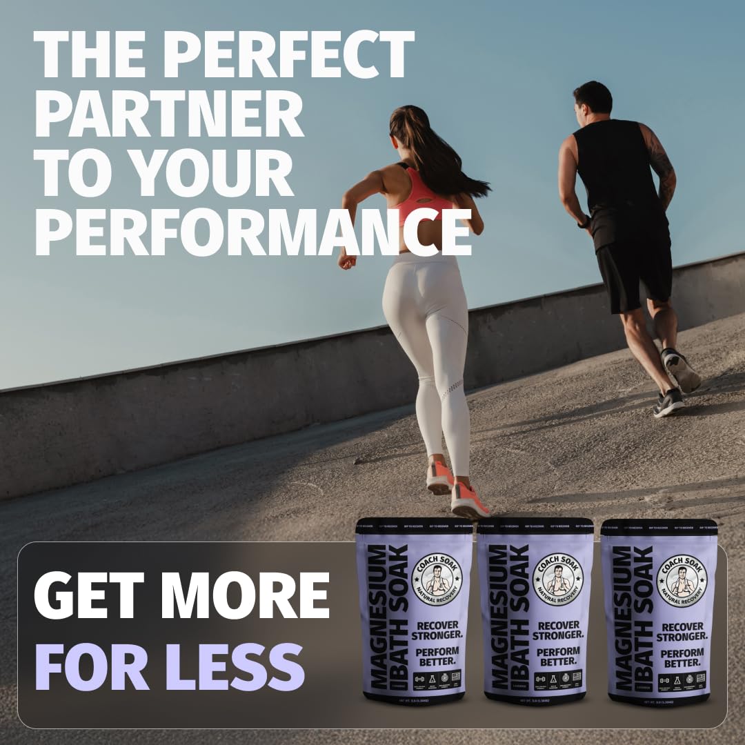 3 Pack Bundle: Coach Soak Recovery Bath Soak, Epsom Salt Bulk - Bath Salts Bulk, 3 Pack Bundle - Total of 9 Pounds (Lavender)